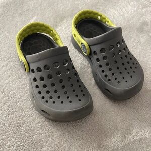 Gray Sandals with Slip-On Comfort and Textured Sole.  These are little kids.